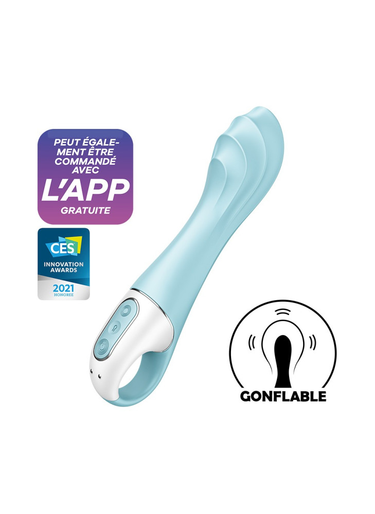 Vibromasseur gonflant connecté bleu USB Air Pump Vibrator 5+ Satisfyer - CC597802